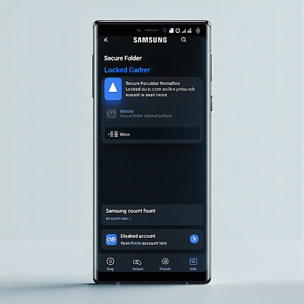 삼성 스마트폰에 'Secure Folder'와 'Locked Gallery' 설정 화면이 표시된 모습